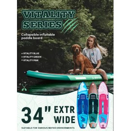 Inflatable Stand Up Paddle Board,11'*34'' Ultra-Light SUP Board, Wide Stable Family Board for Youth & Adults of All Skill Levels with Full Set of SUP Board Accessories