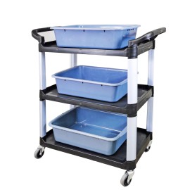 FixtureDisplays Foodservice Cart 330lbs Capaticy 3 Shelf Utility Cart w/3 Bins Transfer Tray