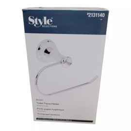 Style Selections Bailey  Wall Mount Single Post Toilet Paper Holder New Chrome
