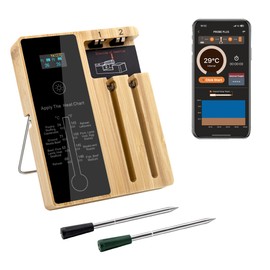 Mcbazel Wireless Smart Meat Thermometer,400FT Wireless Range Digital Thermometer with LED Screen, IPX7 Waterproof Food Cooking Thermometer for BBQ Grill Smoker Oven Kitchen - 2 PCS