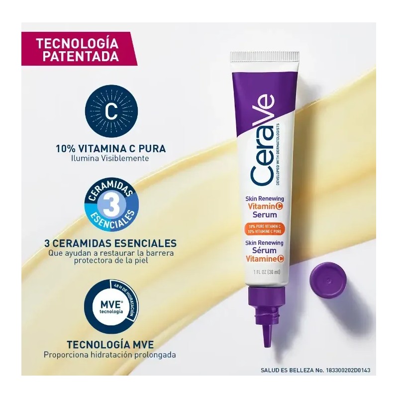 CeraVe - Skin Renewing Sérum Facial Vitamina C 10% Pura