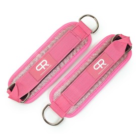PR Personal Record Premium Ankle Straps for Cable Machine - Comfortable Double Ring Closure for Cable Machines - Padded, One Size Fits All for Gym & Weightlifting – Sold in Pairs (Glitter Pink)