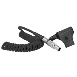 KONDOR Blue | D-TAP to LEMO 2 Pin 0B Male Coiled Power Cable | Compatible with Pyxis, Teradek, Bolt, Z CAM, EVF, ARRI, RED, Paralinx, Preston, Switronix, SmallHD, and More | Black