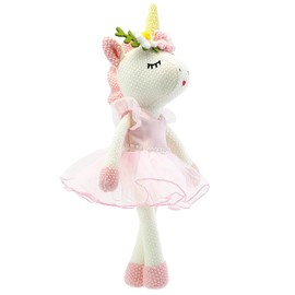 LOMTRATS Knitted Doll for Kids,Toddler Includes Rabbit Knitted Unicorn Perfect for Storytelling,Teaching,Preschool,Birthday Gifts