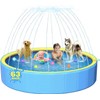 Yivsen 63in Sturdy Dog Pool with Sprinkler, 2-in-1 Non-Slip Kiddie/Kids