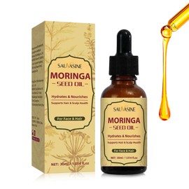 Moringa Oil 30 ml Hair Growth Oil, Cold Pressed, Pure Natural Moringa Oil, Suitable for Reducing Face Lines, Brightening Skin Tone and Promoting Hair Growth