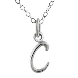 FashionJunkie4Life Sterling Silver Tiny Initial Letter Necklace for Women, Sterling Silver
