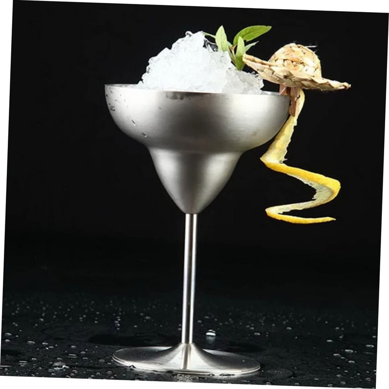 GRIRIW Stainless Steel Wine Goblet Metal Cocktail Cup for Parties