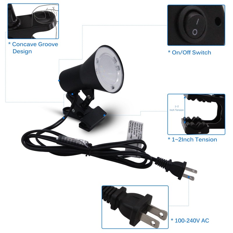 MingBright LED Clip-on Desk Lamp, 360° Adjustable Clamp Desk Light
