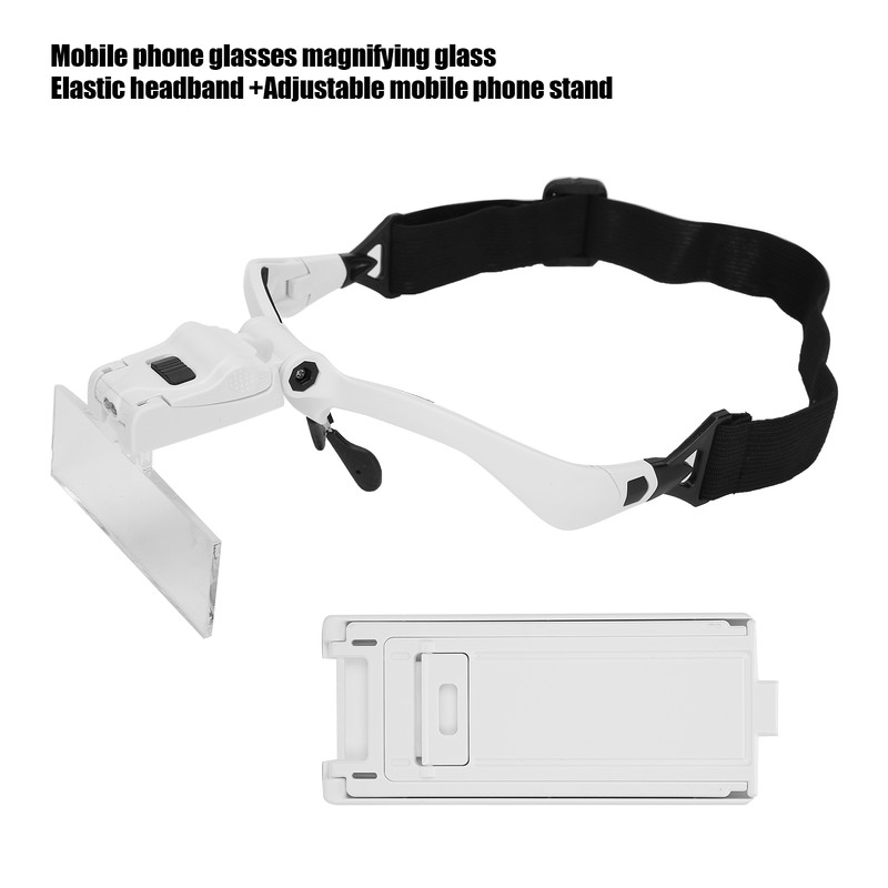 Head Mount Magnifying Glasses Folding Magnifier for Mobile Phone Reading