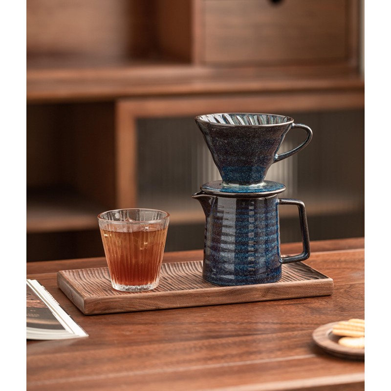 HYAXGM Pour Over Coffee Maker,Ceramic Coffee Maker With 40 pcs
