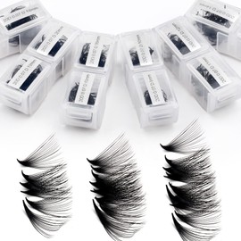 Premade Volume Fan for Eyelash Extension: 1200 Handmade Fans, Loose Lash, Wend Lashes, SM0207-Black-1200-20P-D-9-20mm