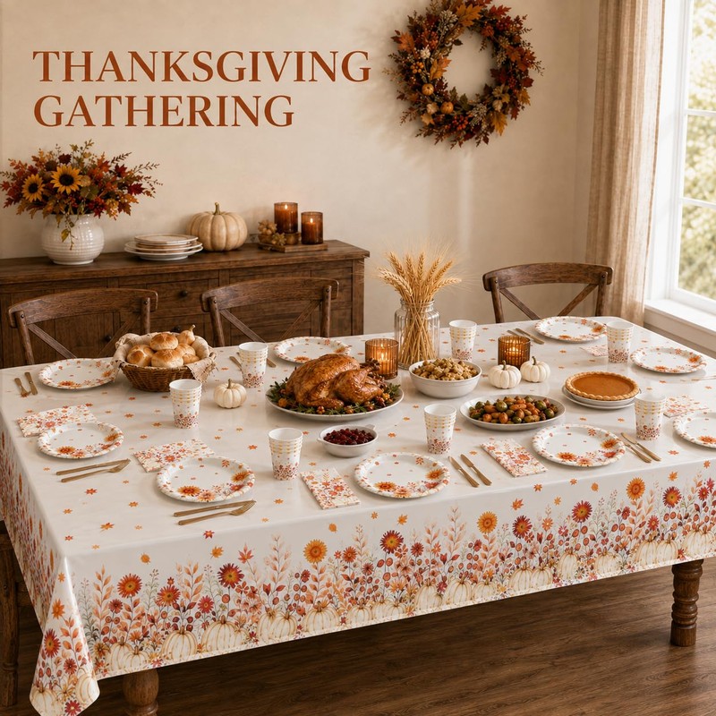YESAH 53 Pcs Sunflower Party Tableware Set for 16 Guests,