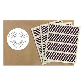 2” x .5” Rectangle Unique Stripe Pattern Match Striker Stickers – 12 pieces | Brown Striped Match Strike Paper with Adhesive Pre-Cut in Rectangles for Easy Match Lighting | Also Available in Hearts,