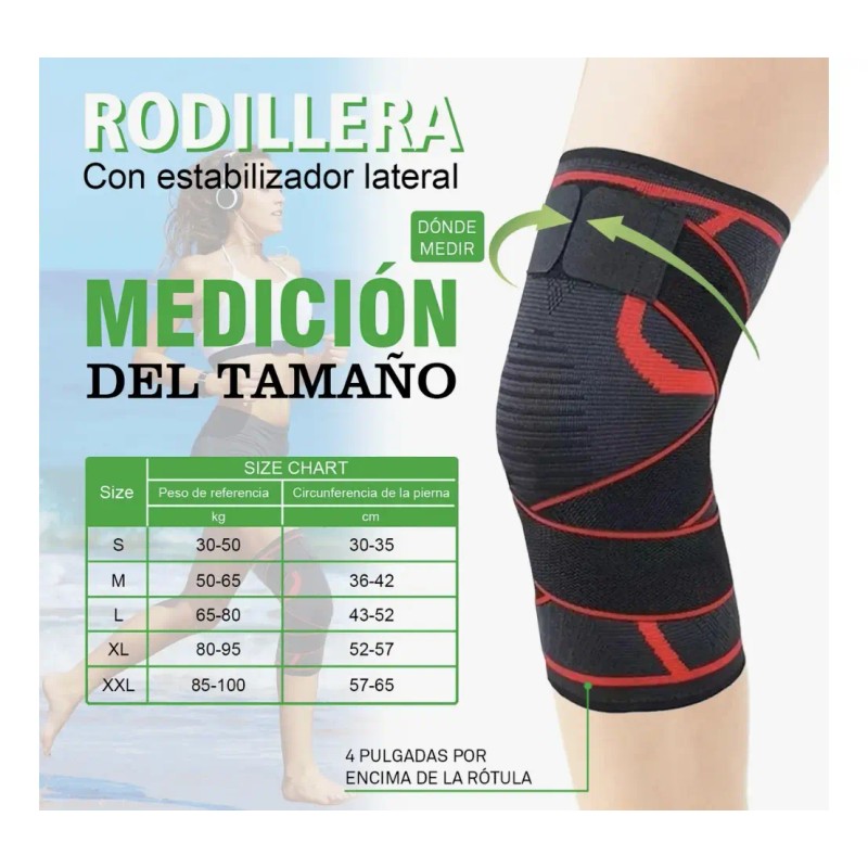 1 Par Rodilleras Elásticas Deportivas Premium Compresion Gym