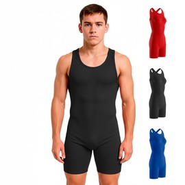 Matman Men’s & Youth Wrestling Singlet – High Performance Singlets for Wrestling or Weightlifting - Edge Singlet (Black, 2XS)