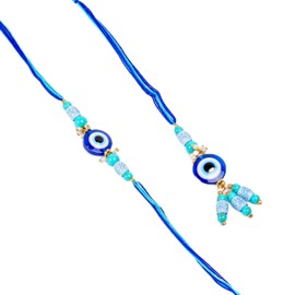 Evil Eye Bhiya Bhabhi Rakhi Set, Chuda Rakhi for Bhabhi, Tradistional Rakhi Set for Indian Festivals