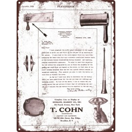 1928 T Cohn Noise Makers Ratchet Horn Metal Sign 9x12" 60712