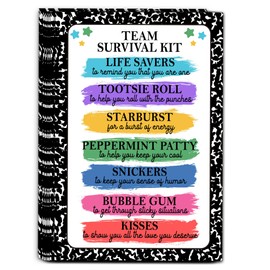 Team Survival Kit Gift Tag, Colorful Staff Appreciation Tags for Gift Bags, Welcome to The Team Gifts for Volunteers Employees - KA05