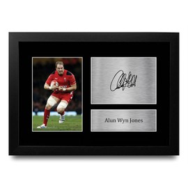HWC Trading FR A4 Alun Wyn Jones Wales Gifts Printed Signed Autograph Picture for Rugby Union Fans - A4 Framed