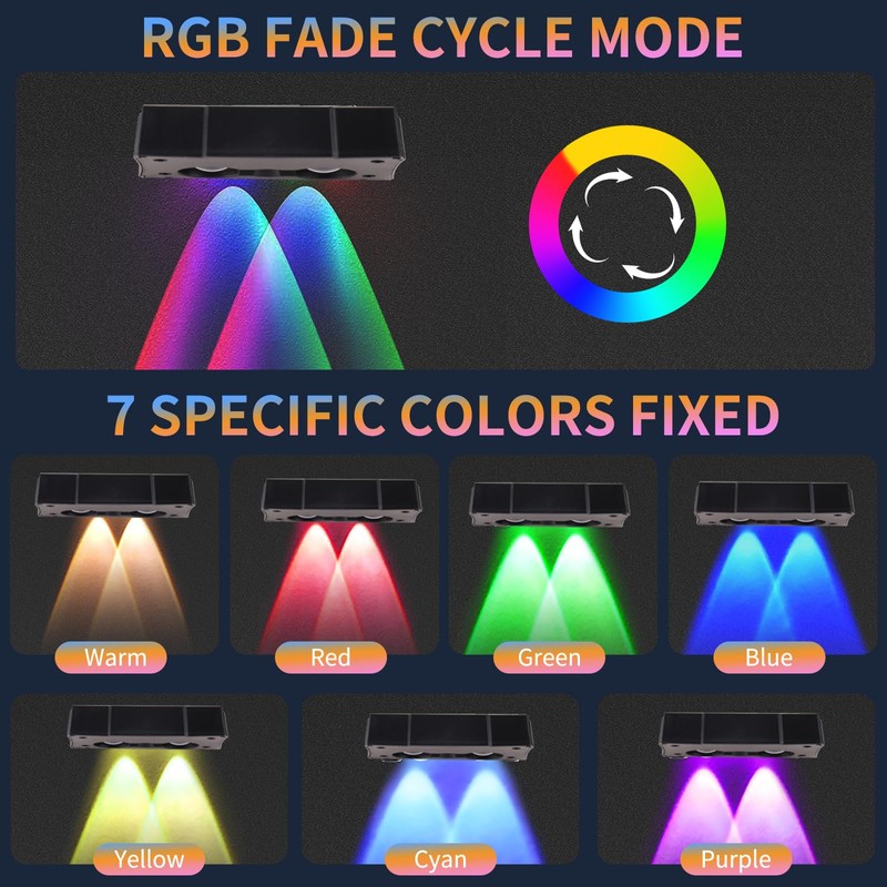 Gtliba Solar Fence Lights Outdoor 10 Colors, Warm White &
