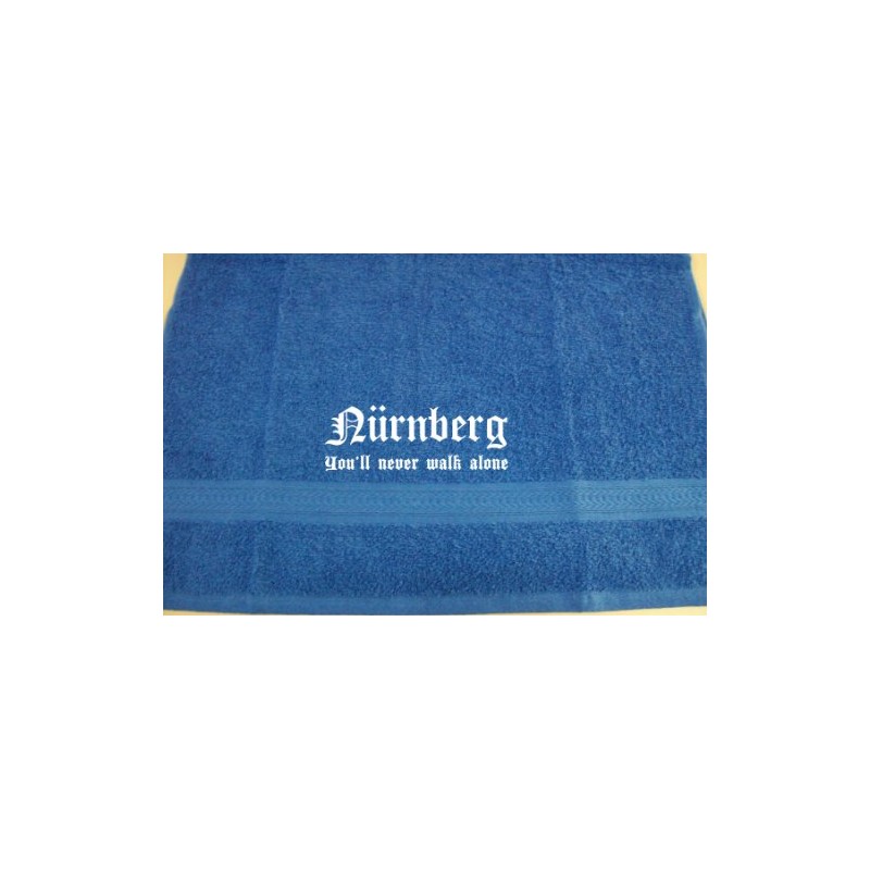 ShirtShop-Saar Nuremberg You'll Never Walk Alone Bath Towel Royal Blue
