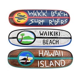 Interlifestyle Waikiki Beach Surfriders Hawaii Island Surfboard 60 cm Pack of 3