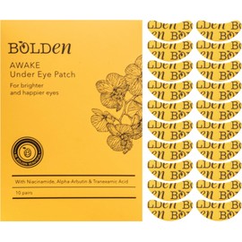 Bolden AWAKE - Parche para debajo de los ojos, tratamiento ocular para ojeras e hinchazón con niacinamida, alfa-arbutina y ácido tranexámico, 10 pares