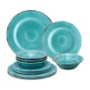 Supreme Housewares 12-Piece Melamine Dinnerware Set, Includes Dinner Plates, Salad