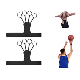 Wandefu Basketball Shooting aid Provides Extra Strength to The Fingers Forming Finger Muscle Memory an Effective Basketball Training Equipment Shot Trainer Coaching Equipment （Black 2 pcs）