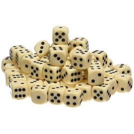 Weible Spiele 05216-1 - Acryl-Würfel in Dose, 16 mm, 100 Stück, Elfenbein
