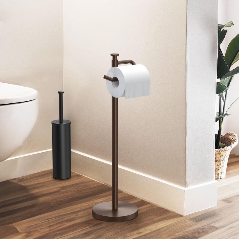 Gatco 1435C Freestanding Toilet Paper Holder, 23.68” H, Chrome |