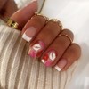 White French Tip Press on Nails Valentines Fake Nails Short