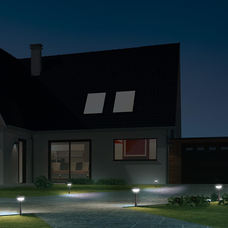 Ensenior 6-Pack Solar Lights Outdoor, Auto ON/Off 6500K LED Solar