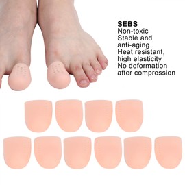 Protector del Dedo Gordo del Pie, 10 Pares SEBS Protector del Dedo Gordo Transpirable Ampolla Alivio del Dolor Reutilizable Cubierta del Dedo del Pie Separador(Ilumina el tono de la piel)