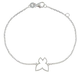LES POULETTES BIJOUX - Sterling Silver Butterfly Bracelet - Adjustable 16 to 18 cm, Sterling Silver