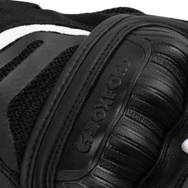 Oxford Men's Omega 1.0 Air Glove | Mesh Sports Motorcycle Gloves, Black/White, M
