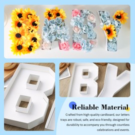 VGOODALL Baby Charcuterie Board Letters, 4 Pcs 10" Baby Shower Food Trays and Platters Fillable Cardboard Letters for Baby Shower Decorations Gender Reveal Birthday Party
