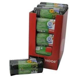 NOOR Müllsack Profi ‘M’ 60 L I Schwarze, recycelbare Müllsäcke mit Zugband für eine einfache Verwendung I Extra starke Haushalts- und Gartenabfallsäcke I 20er Rolle
