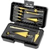 QWORK Step Drill Bit Set,12-Piece HSS Titanium Coated Drill Set