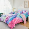 RYNGHIPY Mermaid Twin Girls Bedding Set, Colorful Rainbow Kids Girls