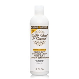 Creme of Nature, Leave In Conditioner, Butter Blend, Argan Oil, Flaxseed Oil, Rinse-Out, Leave-In, 12 Oz