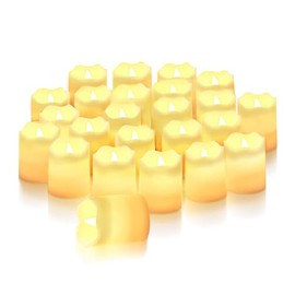 Velas Led sin Llama, 24PCS Velas Artificiales con Luz Impermeables, 200+ Horas Veladora Electrica con Movimiento para Boda, Mesa, Halloween, Decoraciones Navideñas