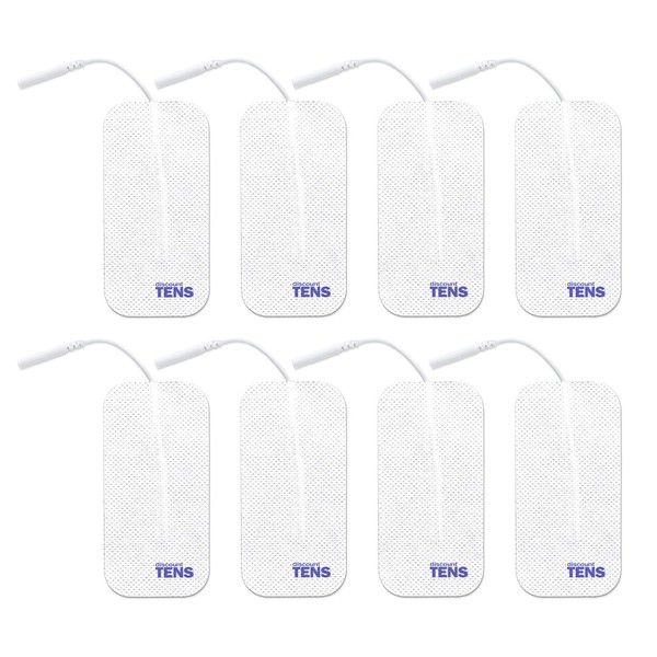 TENS Electrodes, Value Wired Replacement Pads for TENS Units, 8 TENS Unit Electrodes (2in x 4in, 8 Pack) Discount TENS Brand