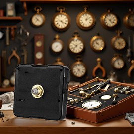 Qintreesify 1Pc Black Clock Mechanism, Clock Parts Movement Mechanism Replacement High Torque Long Shaft Hands High Torque Movement Repair Parts Movements