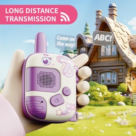 Unicorn Walkie Talkies for Kids Ages 3-9 - 2 Pack Outdoor Adventure Toys with 1000ft Range,Unicorn Toys Birthday Gifts for 4 5 6 7 8 Year Old Girls Travel Outside Indoor Games