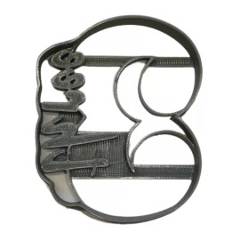 AJT NUMBER 3 WITH WORD ON SIDE DETAILED COOKIE CUTTER MADE IN USA PR5043