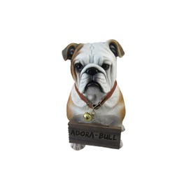 DWK Front Porch Dog Outdoor Welcome Sign Decorative Statue | Cute Dog Welcome Sign for Front Porch Standing | Decorative Garden Statues - English Bulldog