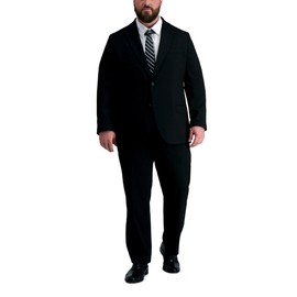 Haggar Men's JMH Premium Stretch Tailored Fit Suit Separate Jackets (Big & Tall Sizes), Black-Pant, 46W x 30L