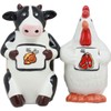 Ebros Gift Holstein Cow and Chicken Hen Holding Eat Chicken